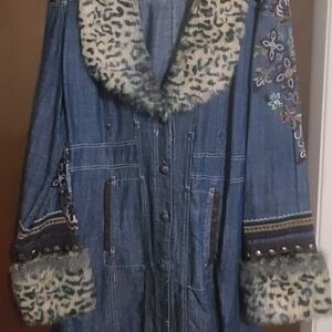 Double D Ranch Denim Jacket with Silver Accents